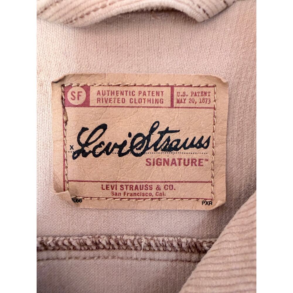 Levi Strauss Signature Corduroy Jacket Womens Small Tan Button Front Coat - Picture 3 of 5